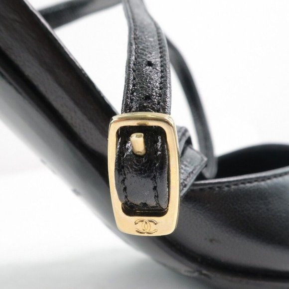 CHANEL Sandals black Calfskin/Patent leather Women - Picture 9 of 12